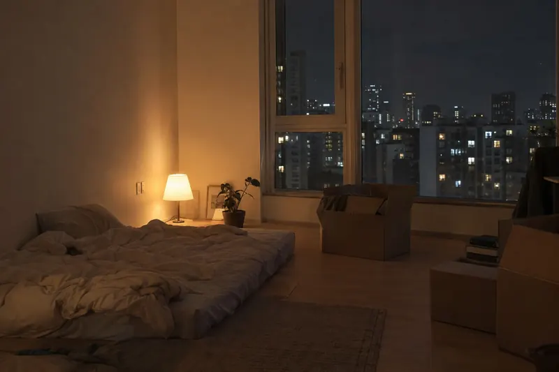 이삿짐 트럭이 떠난 뒤의 첫날 밤